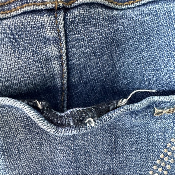Bebe jeans heartbreaker skinny stretchy rhinestone bling on back pockets blue - Picture 13 of 13